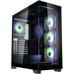 Tour midi Kolink Kolink Unity Peak ARGB Midi-Tower Showcase, Tempered Glass - schwarz Boîtier, Boîtier gaming, Boîtier PC noir