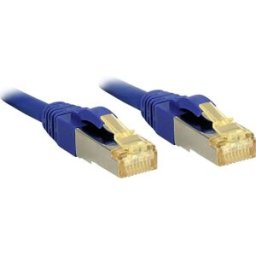 LINDY 47278 RJ45 Câble réseau, câble patch CAT 6a (câble brut CAT 7) S/FTP 1.50 m bleu avec cliquet dencastrement 1 pc(s)