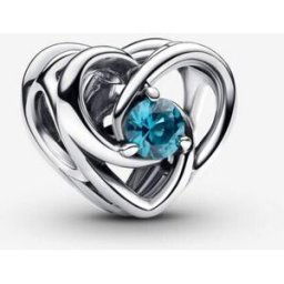 Pandora Charm C?ur Entrelacé et Pierres Bleu female