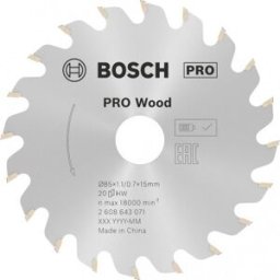 BOSCHBOSCH Lame de scie circulaire sans fil PRO Wood cordless 85x1,1/0,7mm, 2608643071
