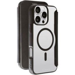 Vivanco MAG PREMIUM Étui portefeuille Apple iPhone 16 Pro Max noir chargement par induction, étanche au sable, étanche aux projections deau, étanche à la