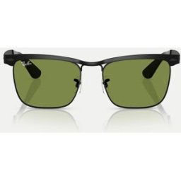 Ray Ban Deluxe - Lunettes de soleil carrÃ©es Ã verres verts - Noir mat Noir L unisex