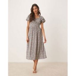 Nobody's Child - Geniveve - Robe tendance folk mi-longue Ã petites fleurs - CrÃ¨me-Blanc Blanc 38 female