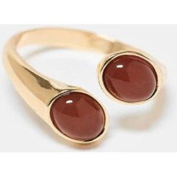 DesignB London - Bague enveloppante avec pierres d'ambre - DorÃ© DorÃ© 19-20MM female