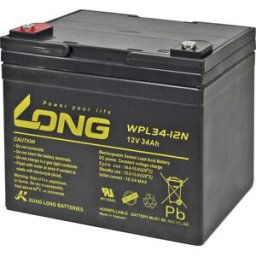 Long WPL34-12 WPL34-12 Batterie au plomb 12 V 34 Ah plomb (AGM) (l x H x P) 197 x 170 x 131 mm raccord à vis M5 auto-décharge réduite, sans entretien
