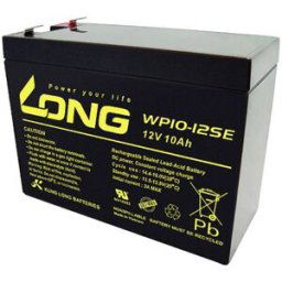 Long WP10-12SE WP10-12SE Batterie au plomb 12 V 10 Ah plomb (AGM) (l x H x P) 151 x 118 x 65 mm cosses plates 6,35 mm résistant aux cycles de charge,