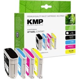 KMP Encre remplace HP 940XL, C2N93AE, C4906AE, C4907AE, C4908AE, C4909AE compatible pack bundle noir, cyan, magenta, jaune H71V 1715,4005