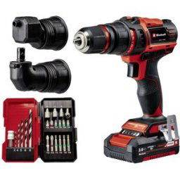 Perceuse-visseuse sans fil Einhell Power X-Change TE-CD 18/45 3X-Li +22 4513990 18 V 2 Ah + batterie, + adaptateur coudé