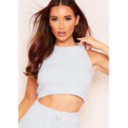 Missy Empire Borg Racer Crop Top Bleu 14 (L) Female