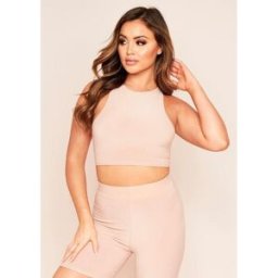 Missy Empire Racer Crop Top Rose 8 (XS) Female