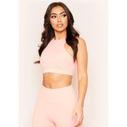 Missy Empire Empire Racer Gym Crop Top Pêche 14 (L) Female