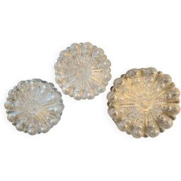 Trio d appliques murales en verre bullé RZB Leuchten Mid-century vibes blanc 20x10x20