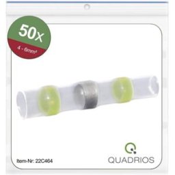 Quadrios 22C464 Prolongateur avec gaine thermorétractable 4.0 mm² 6.0 mm² entièrement isolé jaune 1 set