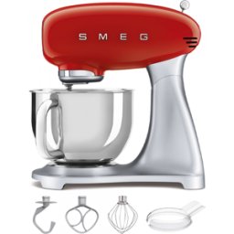 SMEG SMF02RDEU Rouge - Batteur Mélangeur Planétaire - Bol en Inox de 4,8 litres