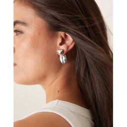 ASOS DESIGN - Clous d'oreilles effet fondu - ArgentÃ© ArgentÃ© No Size female