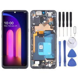 Pour LG V60 ThinQ version américaine écran LCD d'origine numériseur assemblage complet avec cadre (noir)