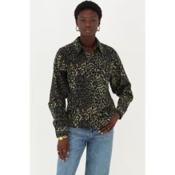 Chemise aspect lin avec imprimé léopard et nœuds My Jewellery Marron/Noir femme