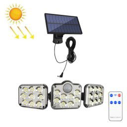 TG-TY075 Solar 3-Head RotaTable Feuille murale Sensation de corps Sensation de jardin imperméable en plein air, style: 138 LED Splitable