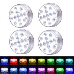Lampe de plongée de plongée de plongée à télécommande à la télécommande, Spécifications: 7cm 13 LED + Télécommande IR 28 Key (4 PCS + 4 Télécommande)