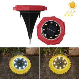 2 PCS 8 LEDS Pétales solaires Solar Lampe Etanche Jardin Lumière de jardin, Spécifications: Rose rouge (lumière chaude)