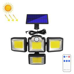 TG-TY085 Feuille murale rotative à 4 tête solaire avec contrôle de télécommande Sensation de corps en plein air Lampe de jardin imperméable, style: 192 cob séparé