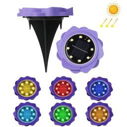 2 PCS 8 LEDS Pétales solaires Solar Lampe Etanche Jardin Lumière de jardin, Spécifications: Lily violet (lumière colorée)