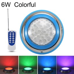 Lumière sous-marine de paysage de lumière de piscine murale en acier inoxydable LED 6W (lumière colorée + télécommande)