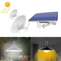2 en 1 Lumière solaire Paysage Courtyard Couleur d'éclairage 32-LED lustre rétro, couleur de la lumière: lumière chaude (abat-jour blanc)