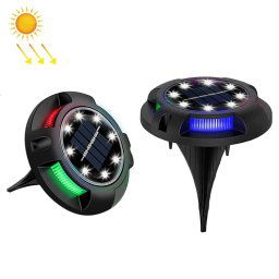 Lampe de pelouse en polarisation solaire extérieure, Spécifications: 8 LED WHITE + COULEUR LIGHT (Coquille en plastique)