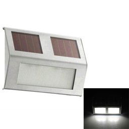 2 LED Contrôle du capteur de lumière à énergie solaire IP44 Applique murale à LED étanche Patio extérieur Voie de jardin Escalier de jardin Étape Éclairage de sécurité de nuit (lumière blanche)