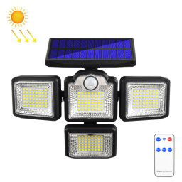 TG-TY085 Feuille murale rotative à 4 têtes solaire avec télécommande Sensation de corps à l'imperméable de jardin, style: 192 LED intégré