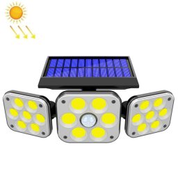 132 COB Solar 3-Head RotaTable Wall Lights Humain Sens de jardin imperméable extérieur extérieur