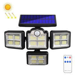 TG-TY085 Feuille murale rotative à 4 têtes solaire avec télécommande Sensation de corps à l'imperméable extérieur, style: 198 LED intégré