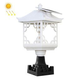 8 LED Solaire House extérieure Apparence Lawn Jardin Décoration Light (Casquette de colonne blanche)