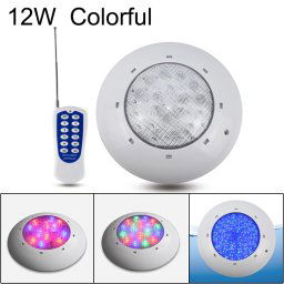 Applique murale de piscine en plastique ABS 12W Lumière sous-marine (colorée + télécommande)