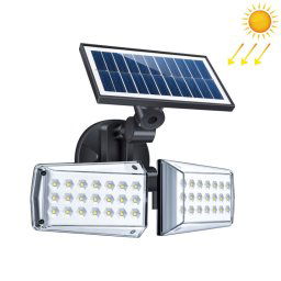 42 LED à la maison cour intérieure double tête imperméable à l'eau réverbère solaire rotatif de lumière murale