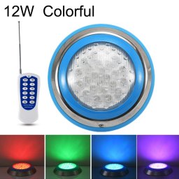 Lumière sous-marine de paysage de lumière de piscine murale en acier inoxydable 12W LED (lumière colorée + télécommande)