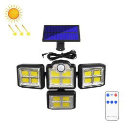 TG-TY085 Feuille murale rotative solaire à 4 têtes avec télécommande Sensation de corps en plein air Lampe de jardin imperméable, style: 198 COB séparé
