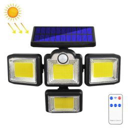 TG-TY085 Feuille murale rotative à 4 tops solaire avec télécommande Sensation de corps en plein air Lampe de jardin imperméable, style: 192 COB intégré