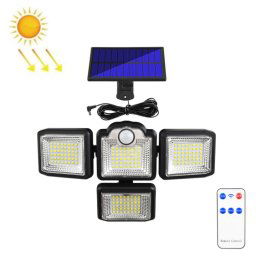 TG-TY085 Feuille murale rotative à 4 têtes solaire avec télécommande Sensation de corps en plein air Lampe de jardin imperméable, style: 192 LED séparé