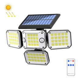 TG-TY10804 Applique murale rotative solaire à 4 têtes à double capteur LED avec télécommande (296 LED)