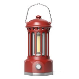 Modèle de batterie COB Lampe de camping en plein air portable Atmosphère Lampe de tente Lampe rétro, Taille: Big Red