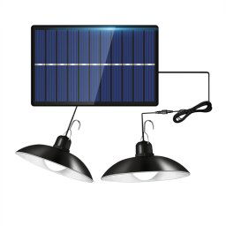 Lustre à ampoule LED solaire d'extérieur étanche IP65, lumières d'intérieur, spécifications: Double lumière blanche sans télécommande