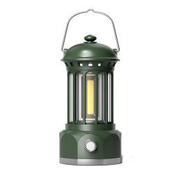 Modèle de batterie COB Lampe de camping extérieure portable Atmosphère Lampe de tente Lampe rétro, Taille: Big Green