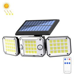 Applique murale solaire extérieure à triple tête 224 LED à double capteur avec capteur de corps rotatif, éclairage de jardin et de maison, style: intégral