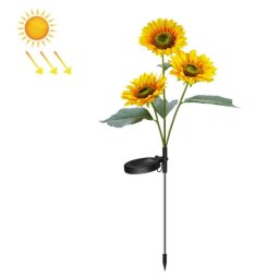 Solar Sunflower Décoration Lumière LED Garden Light Paysage Lumière de paysage, Spécifications: Trois têtes
