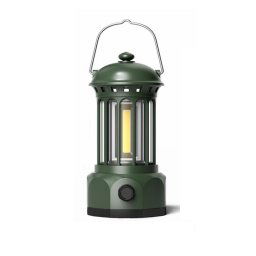 Rechargeable COB Portable Outdoor Camping Lamp Atmosphere Tent Lamp Retro Lamp, Taille: Large Green