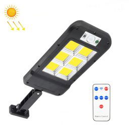 Applique murale solaire extérieure étanche à induction de corps humain éclairage de jardin réverbère domestique 6 x 25COB avec télécommande