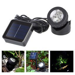 Projecteur solaire extérieur Piscine Jardin Éclairage Paysage Lumière solaire LED IP65 à double usage