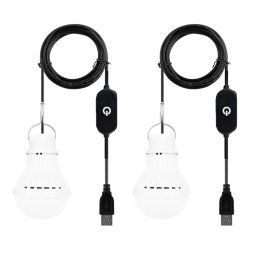 5W USB Bulbe Camping Light, Spécifications: Touch Fil Dimming Wire 3000K WHITE CHAUD, QUANTITÉ: 2PCS